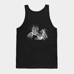 Two Wooden Aliens Kissing and in Love Tank Top